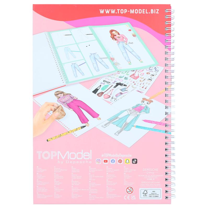 Depesche - TOPModel Album à colorier avec set crayons