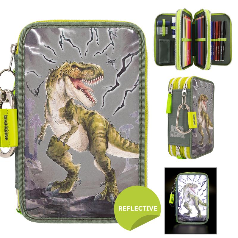 Dino World Trousse 3 compartiment REFLECTOR