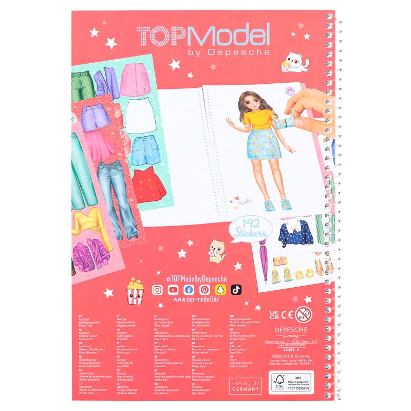 Top Model Dress Me Up Sticker Book - Depesche - Fox and Lantern